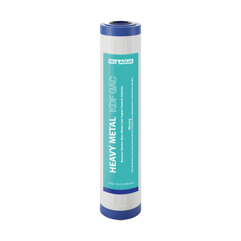 NU Aqua 4.5" x 20" Heavy Metal Whole House KDF GAC Filter