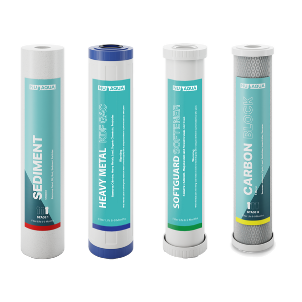 NU Aqua 4 Stage Whole House Water Softener System Replacement Filter Set