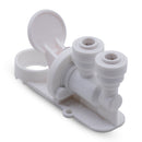 Reverse Osmosis Water Filter Fittings NU Aqua Leak Stop Valve - side angle close up