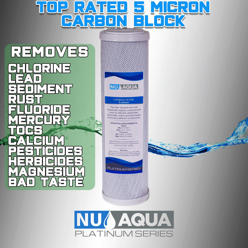 Faucet Water Purifier NU Aqua 1 Stage Countertop Water Filtration System - carbon block features diagram