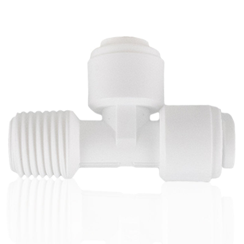 Reverse Osmosis Water Filter Fittings QC Union Tee OD1/4'' x NPTF 1/4'' - side profile close up