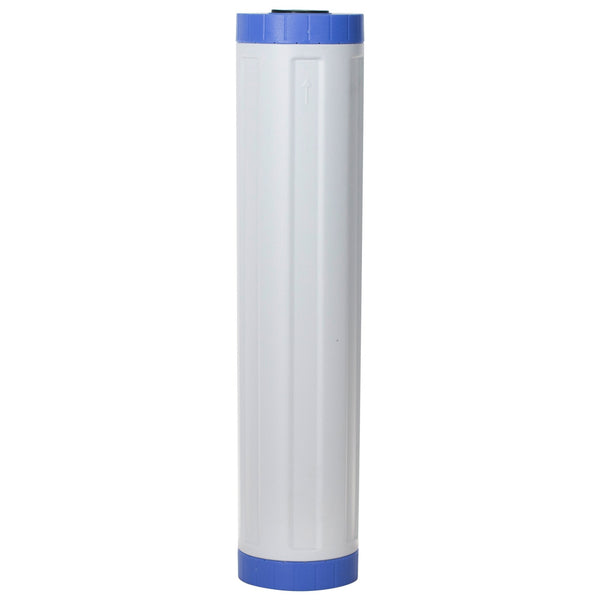 Reverse Osmosis Replacement Water Filters NU Aqua 4.5" x 20" 5 Micron Whole House Granular Carbon Filter - side profile close up